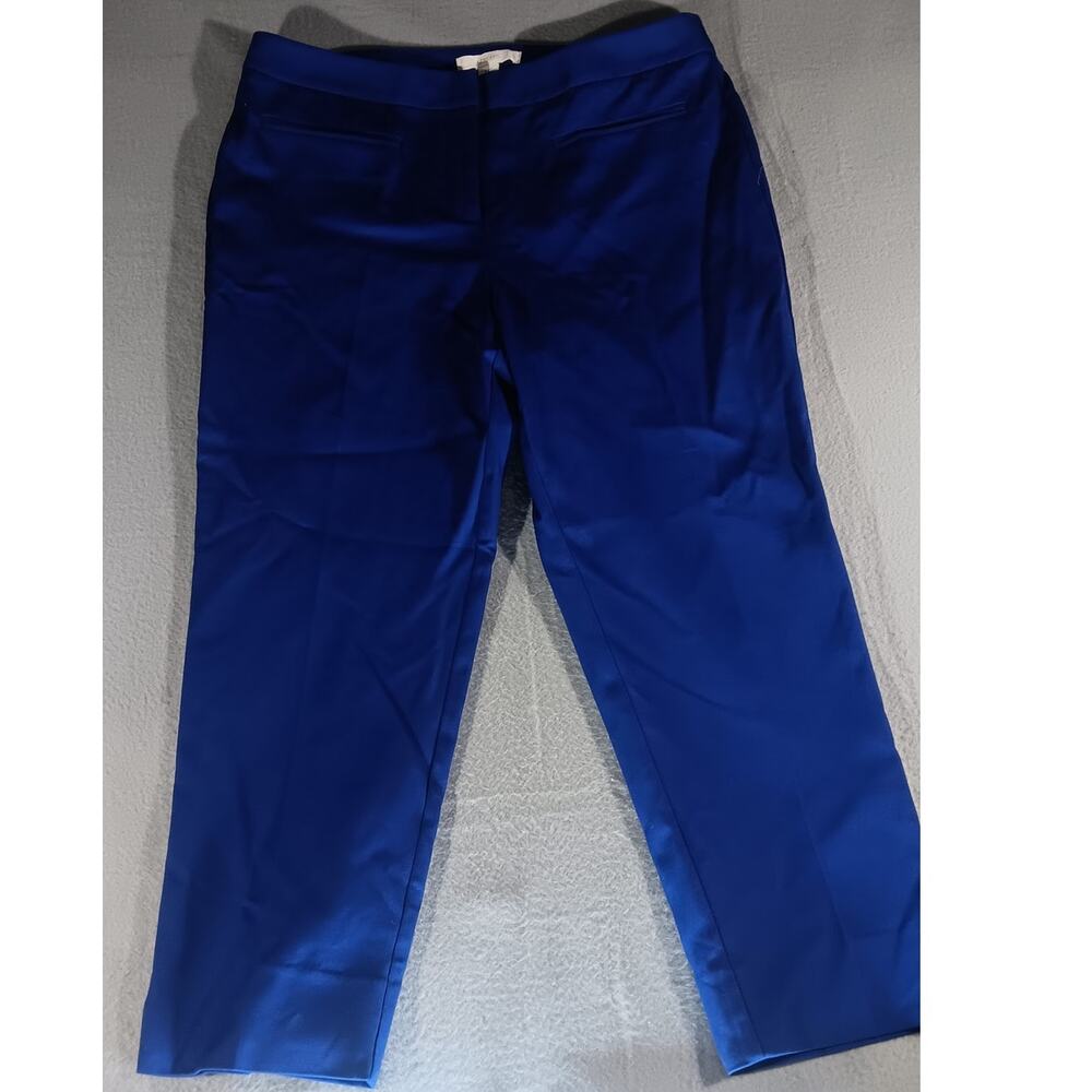 Chico’s 1.5 Blue Ankle Pants Women’s 10–12 Stretch Cotton Slim Fit Career Work